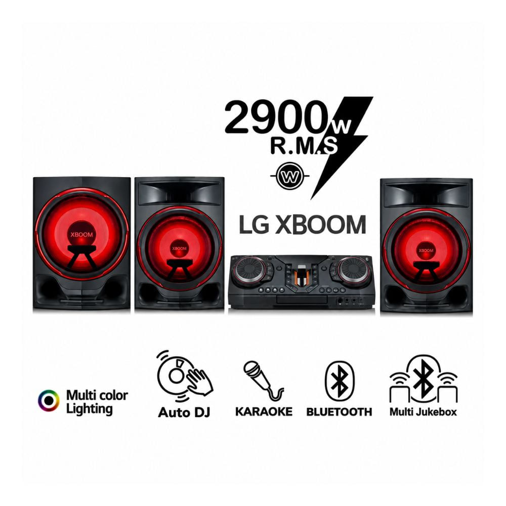 Imagen 2 del producto Equipo de sonido LG XBOOM CL88, Bluetooth, USB, Radio FM, control remoto, negro