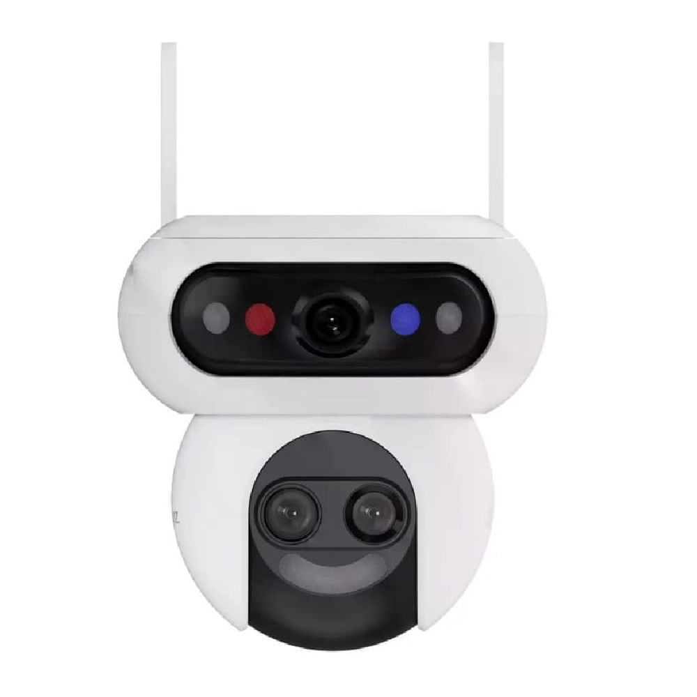 Imagen 2 del producto Cámara de seguridad EZVIZ H90F Triple, exterior, resolución 3K, Wi-Fi 6, visión nocturna a color, rotación 360°, blanco