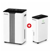 Combo deshumedecedor Orion de 20 litros al día y Pulsar de 12 litros al día, panel digital, blanco