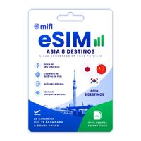 eSIM MIFI Asia 8 países, datos ilimitados, 20 días, solo datos, para celular liberado
