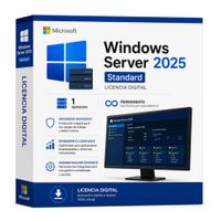 Licencia digital Microsoft Windows Server 2025 Standard, activación con clave de producto, 1 servidor, uso permanente