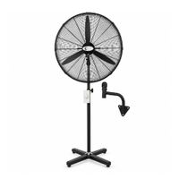 Ventilador industrial Trevely VT-30A de 30 pulgadas, 230 W, 2 en 1 para piso o pared, 3 velocidades, control remoto, negro