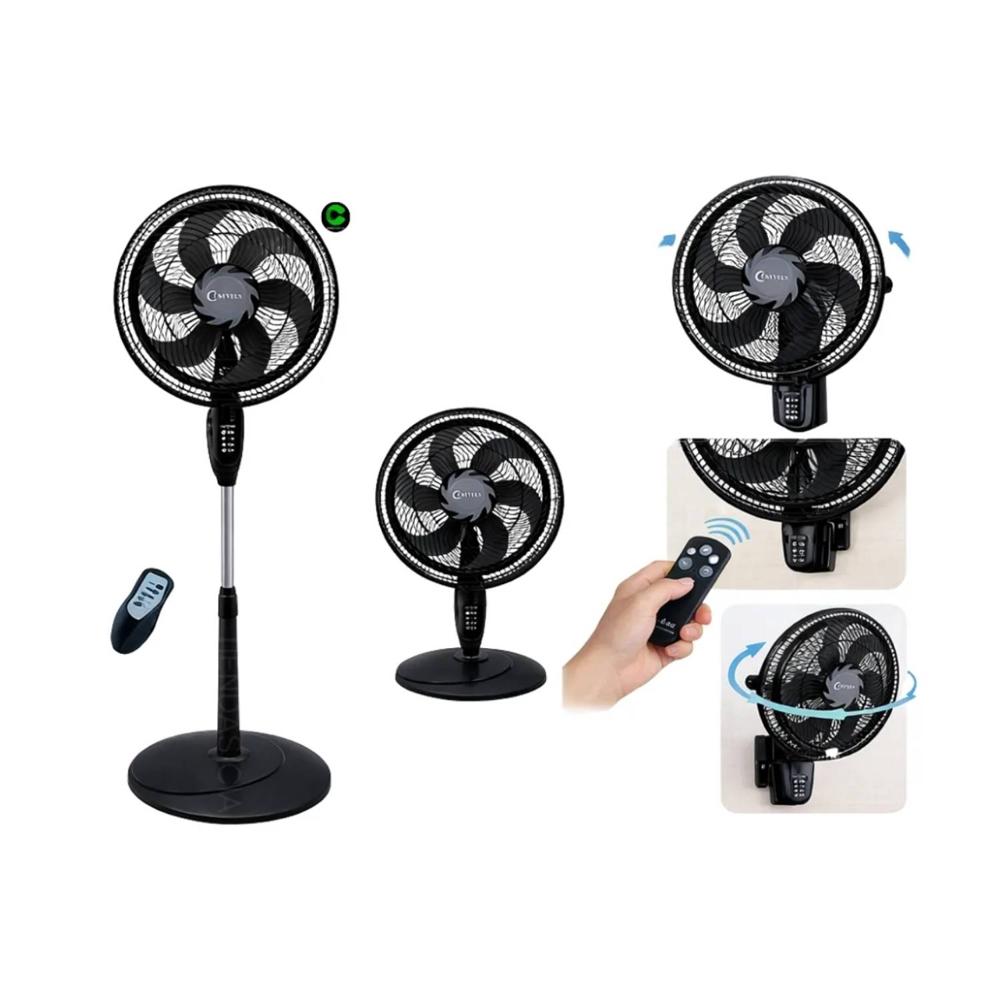 Imagen 2 del producto Ventilador Trevely VT-1840 3 en 1, 18 pulgadas, 100W, 3 velocidades, temporizador, control remoto, negro
