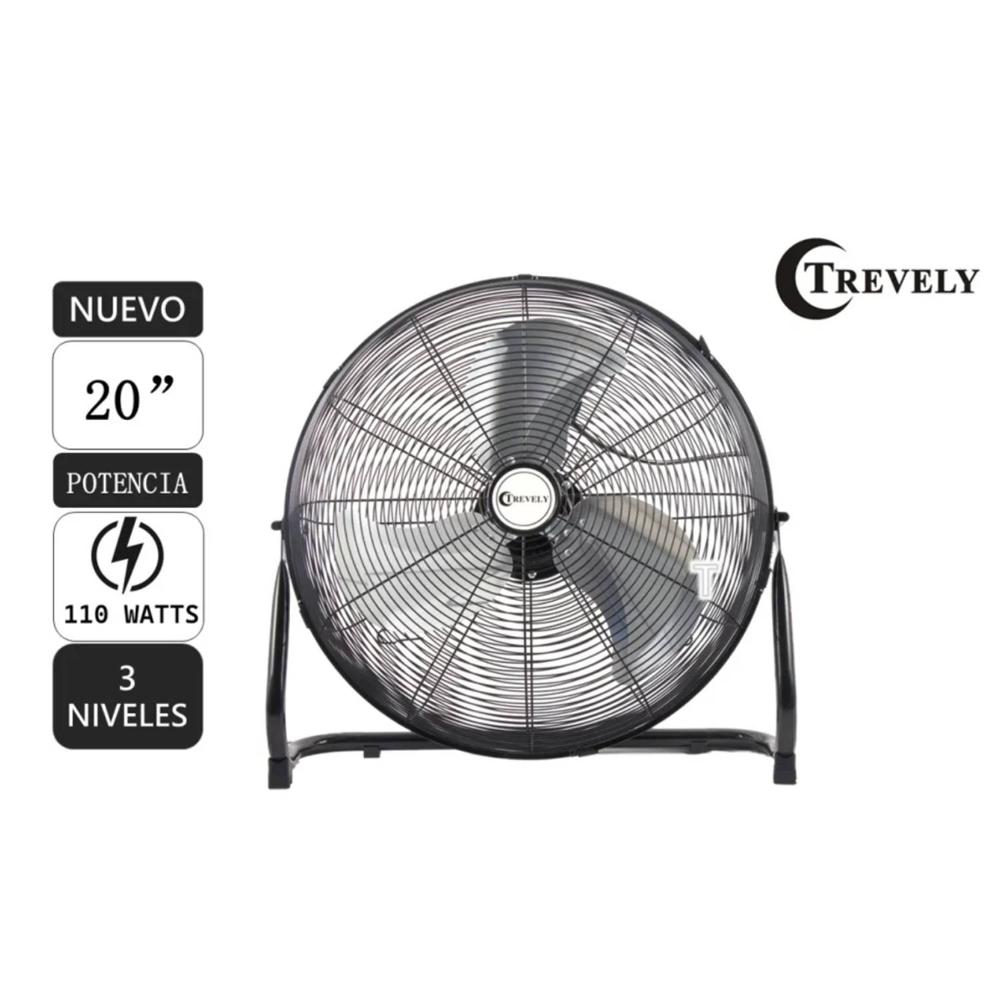 Imagen 2 del producto Ventilador Trevely VT-20A 2 en 1, piso y pared, 20 pulgadas, 110W, 3 velocidades, negro