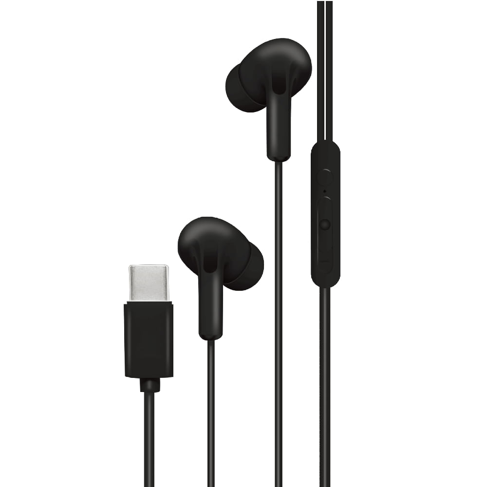 Imagen 2 del producto Audífonos Izuum DEP2413, in ear, USB Tipo C, con micrófono y control de volumen, negro
