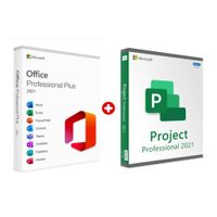 Licencia digital Microsoft Office 2021 Profesional Plus + Microsoft Project 2021, 1 dispositivo, compatible con Windows 10 y 11, permanente