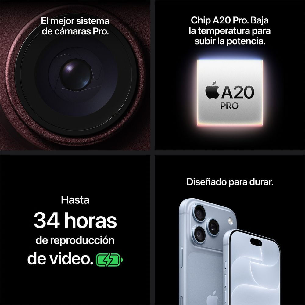Imagen 2 del producto PREVENTA: iPhone 18 Pro, 256 GB, 12 GB RAM, cámara principal 48 MP y frontal 18 MP, 6.3"", 5G, borgoña