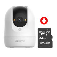 Cámara de seguridad EZVIZ C6N G1 3K, Wi-Fi, 5 MP, detección de personas por IA, blanco + microSD 64 GB