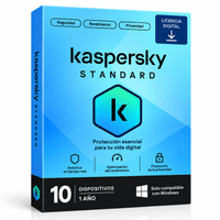 Licencia digital Kaspersky Standard, 10 dispositivos, compatible con Windows 10 y 11, duración 1 año