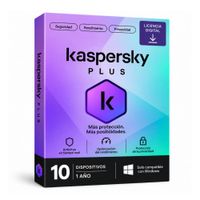 Licencia digital Kaspersky Plus, 10 dispositivos, compatible con Windows 10 y 11, duración 1 año