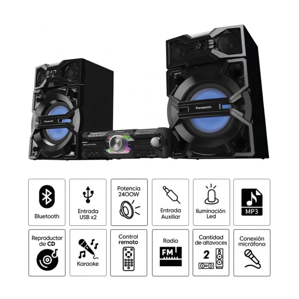 Imagen 2 del producto Equipo de sonido Panasonic SC-MAX3600, Bluetooth, USB, radio FM, control remoto, negro