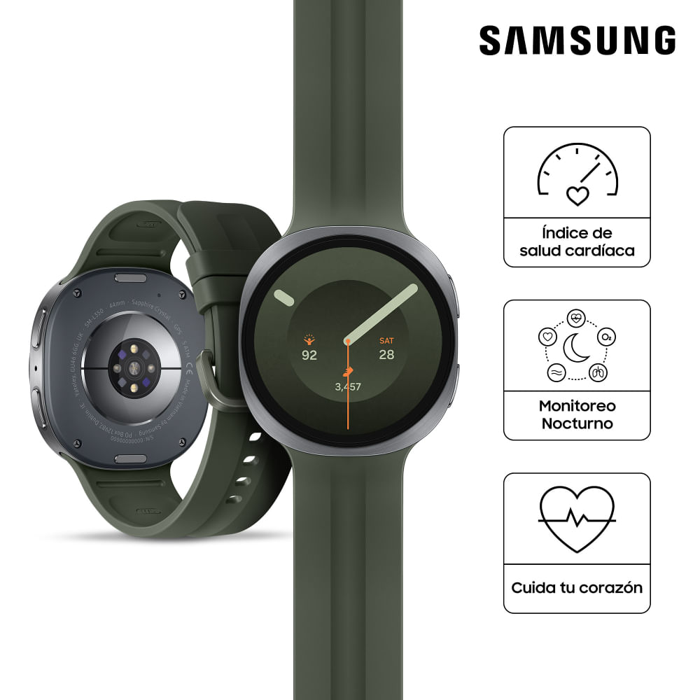 Imagen 2 del producto Smartwatch Samsung Galaxy Watch 9 44 mm, pantalla AMOLED 1.5 pulgadas, bluetooth, 5 ATM, hasta 40 h, plateado