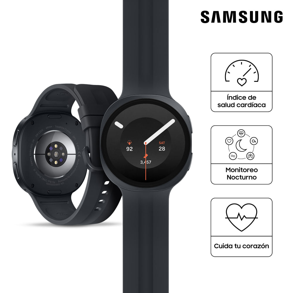 Imagen 2 del producto Smartwatch Samsung Galaxy Watch 9 44 mm, pantalla AMOLED 1.5 pulgadas, bluetooth, 5 ATM, hasta 40 h, negro