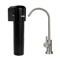 Purificador de agua Sole Aqua+ bajo lavadero, filtración de 2 etapas, hasta 20,000 litros o 2 años, material ABS, negro