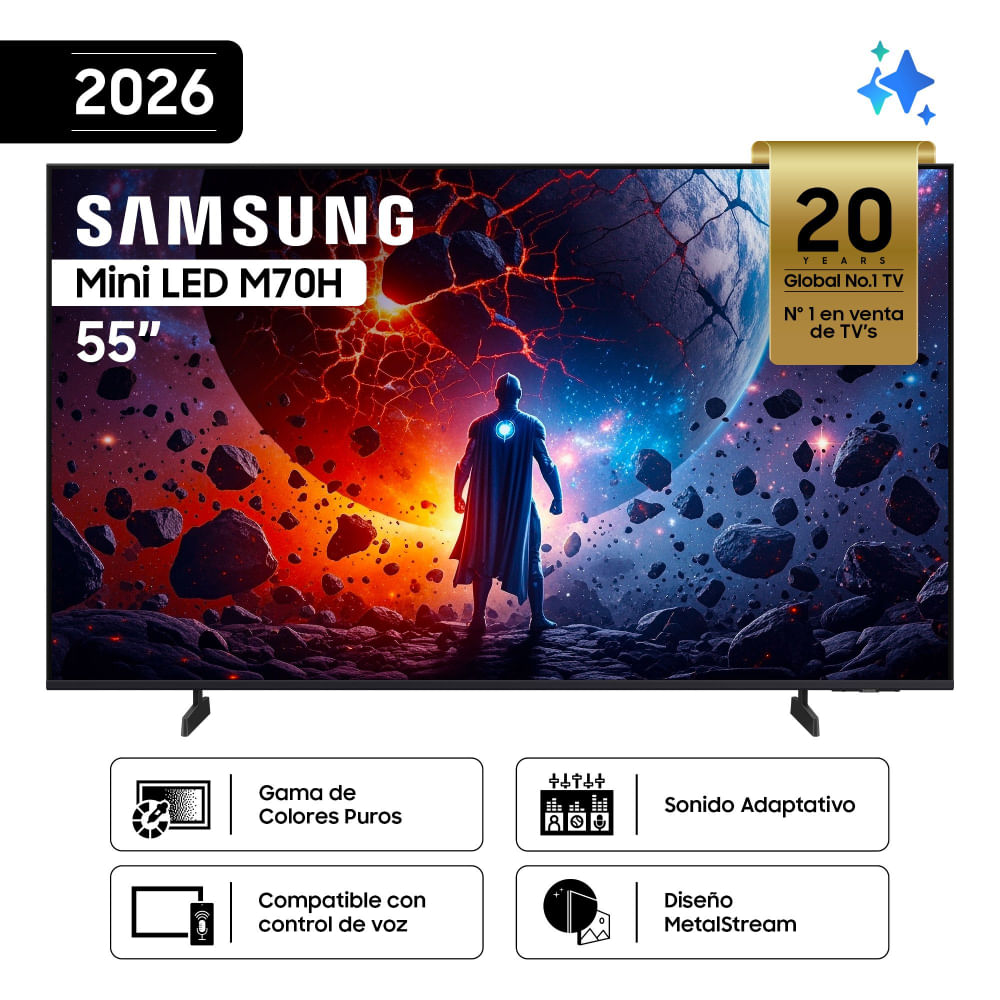 Imagen 2 del producto Smart TV Samsung 55"", 4K, Mini LED M70H, sistema Tizen integrado, UN55M70HAGXPE, 2026