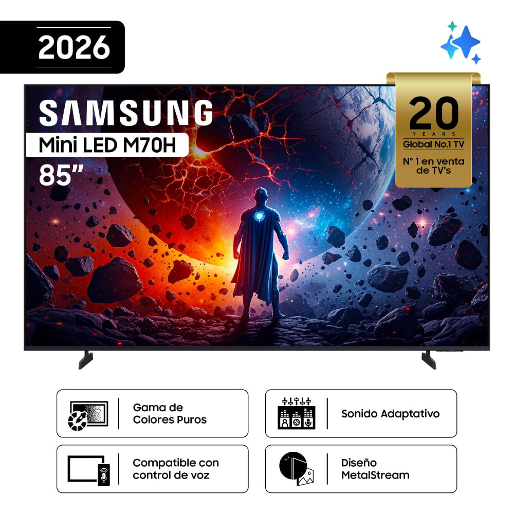 Imagen 2 del producto Smart TV Samsung 85'', 4K Ultra HD, Mini LED, sistema Tizen integrado, UN85M70HAGXPE, 2026