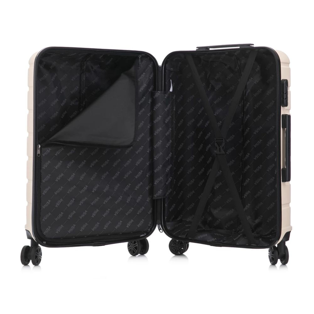 Imagen 2 del producto Maleta de bodega InUSA Trend 61 cm, ABS resistente, 15 kg, 4 ruedas 360°, cerradura de combinación, ligera y elegante, arena