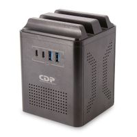 Estabilizador de voltaje CDP RUAVR1004I 1000 VA/500 W, 4 salidas universales, regulación AVR, negro