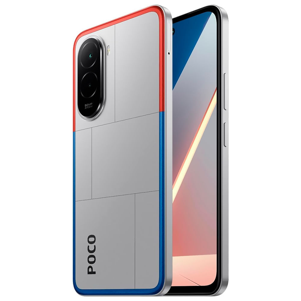 Imagen 2 del producto Xiaomi Poco M7 4G 128GB, 6GB RAM, cámaras dorsales de 50MP + 0.08MP y frontal de 8MP, plateado