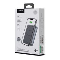 Batería externa magnética Ugreen PB761, 10000 mAh, carga inalámbrica Qi2 de 15W y USB-C de 30W, negro