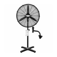 Ventilador industrial Trevely VT-30A de 30"", 2 en 1 para piso y pared, 3 velocidades, negro
