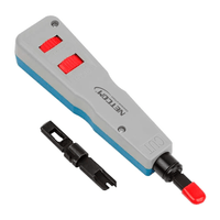 Ponchador de impacto Netcom PE-ET0048, cuchillas 110/88 y 110/66, compatible con CAT5/CAT5E/CAT6/CAT6E, gris