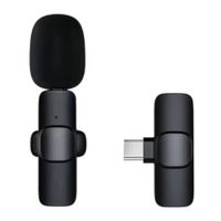 Micrófono inalámbrico Ottoware de solapa, 1 micrófono, USB Tipo-C, para celulares, negro