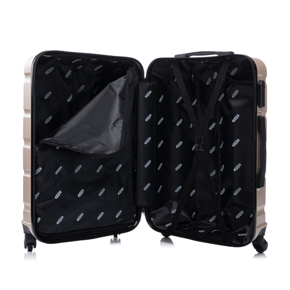 Imagen 2 del producto Maleta de bodega Dukap Sense 61 cm, ABS resistente, 15 kg, 4 ruedas 360°, cerradura de combinación, ligera y elegante, champagne