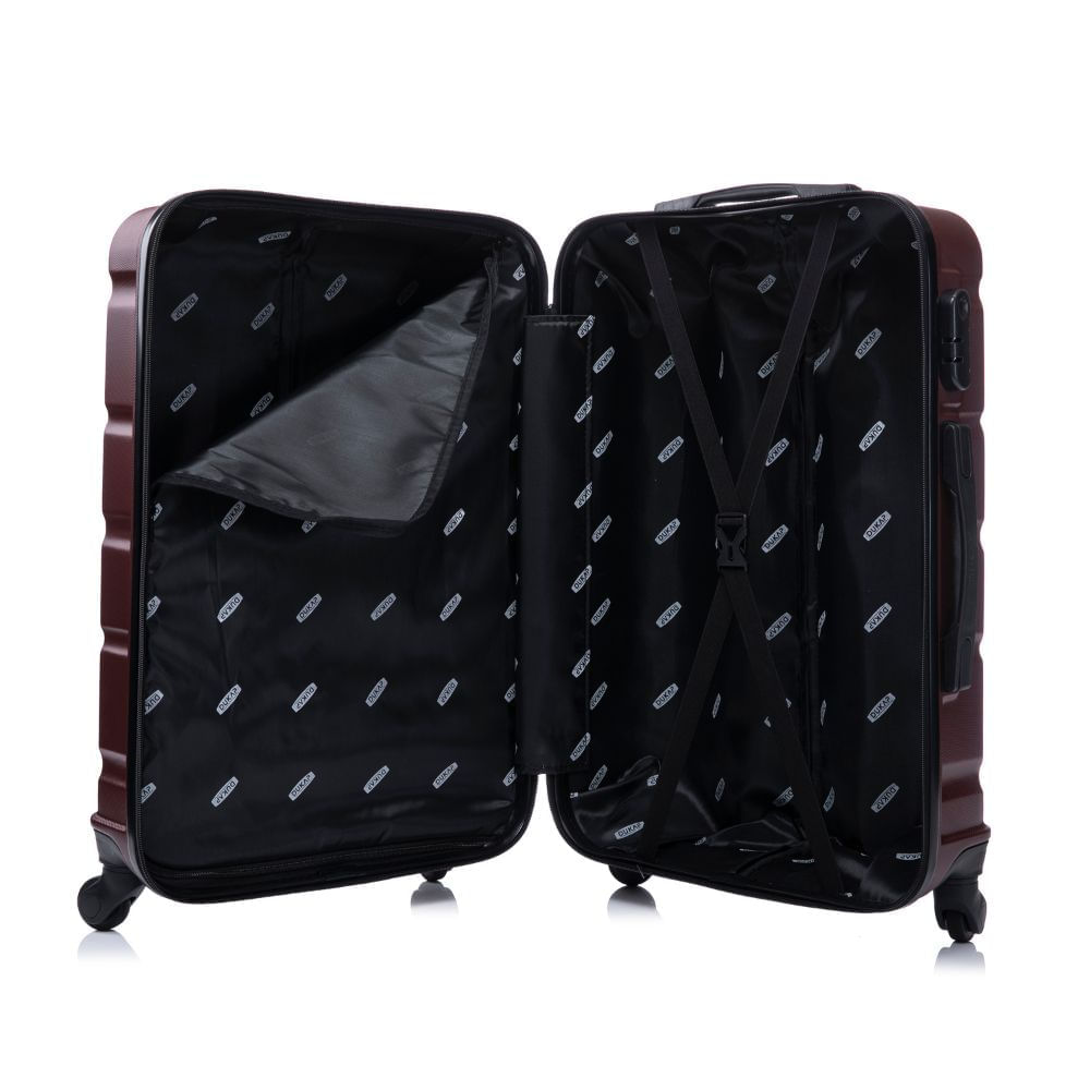 Imagen 2 del producto Maleta de cabina Dukap Sense 51 cm, ABS resistente, 10 kg, 4 ruedas 360°, cerradura de combinación, ligera y elegante, vino