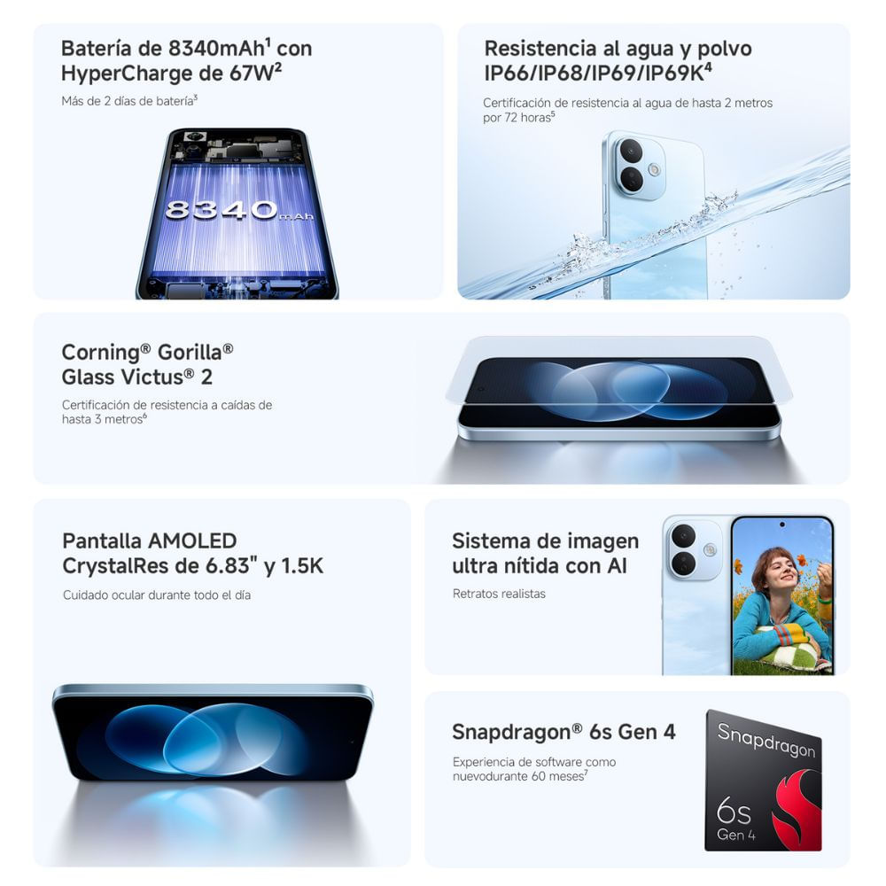 Imagen 2 del producto Celular Xiaomi Redmi Note 17 Pro 5G, 256 GB, 6 GB RAM, AMOLED 6.83"", cámara 50 MP, negro + audífonos Redmi Neo, blanco