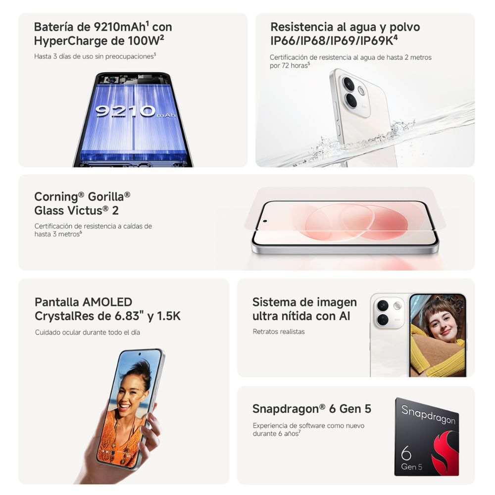 Imagen 2 del producto Celular Xiaomi Redmi Note 17 Pro Max 5G, 256 GB, 8 GB RAM, AMOLED 6.83"", cámara 50 MP, negro + audífonos Redmi Neo, negro