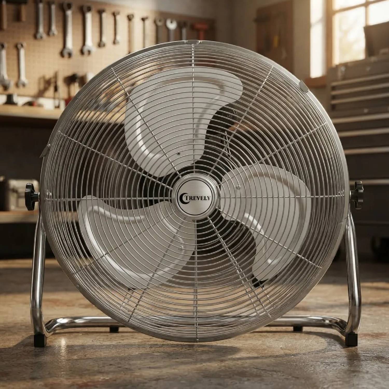 Imagen 2 del producto Ventilador de piso industrial Trevely VT-208 20"", 135 W, 3 velocidades, inclinación de 90°, acabado metálico