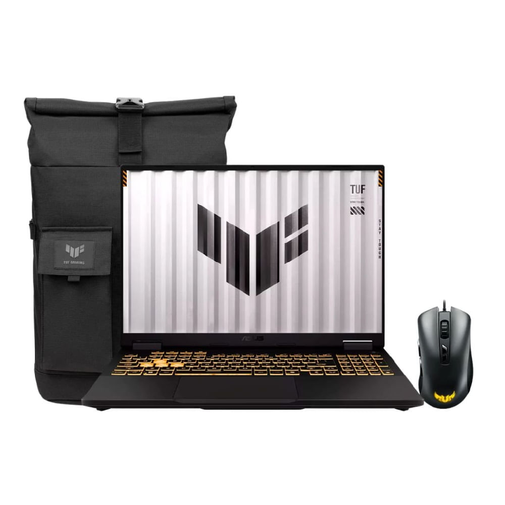 Imagen 1 del producto Laptop gamer Asus TUF F16 i7-14650HX, 16 GB RAM, 1 TB SSD, RTX 5050 8 GB, 16"" WUXGA, sin sistema operativo + mochila y mouse