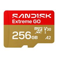 Memoria microSD SanDisk Extreme GO 256GB, Clase 10, velocidad de lectura 240 MB/s, escritura 160MB/s