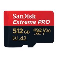 Memoria microSD SanDisk Extreme PRO 512GB, Clase 10, velocidad de lectura 200 MB/s, escritura 140MB/s