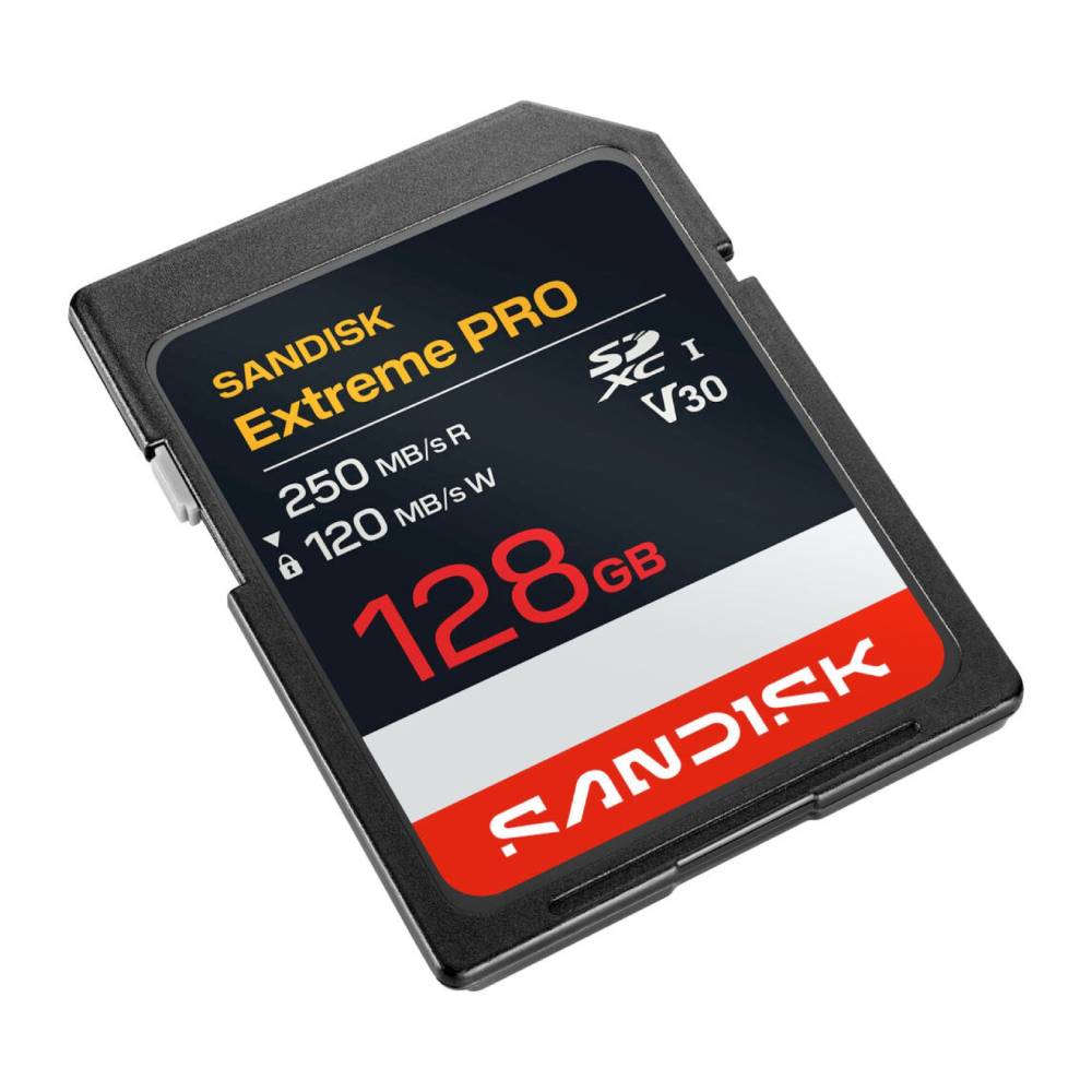 Imagen 2 del producto Tarjeta SD SanDisk Extreme PRO 128GB, USH-I, , V30, U3, Clase 10, hasta 250 MB/s lectura