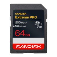 Tarjeta SD SanDisk Extreme PRO 64GB, UHS-I, Clase 10, U3 V30, hasta 200 MB/s lectura