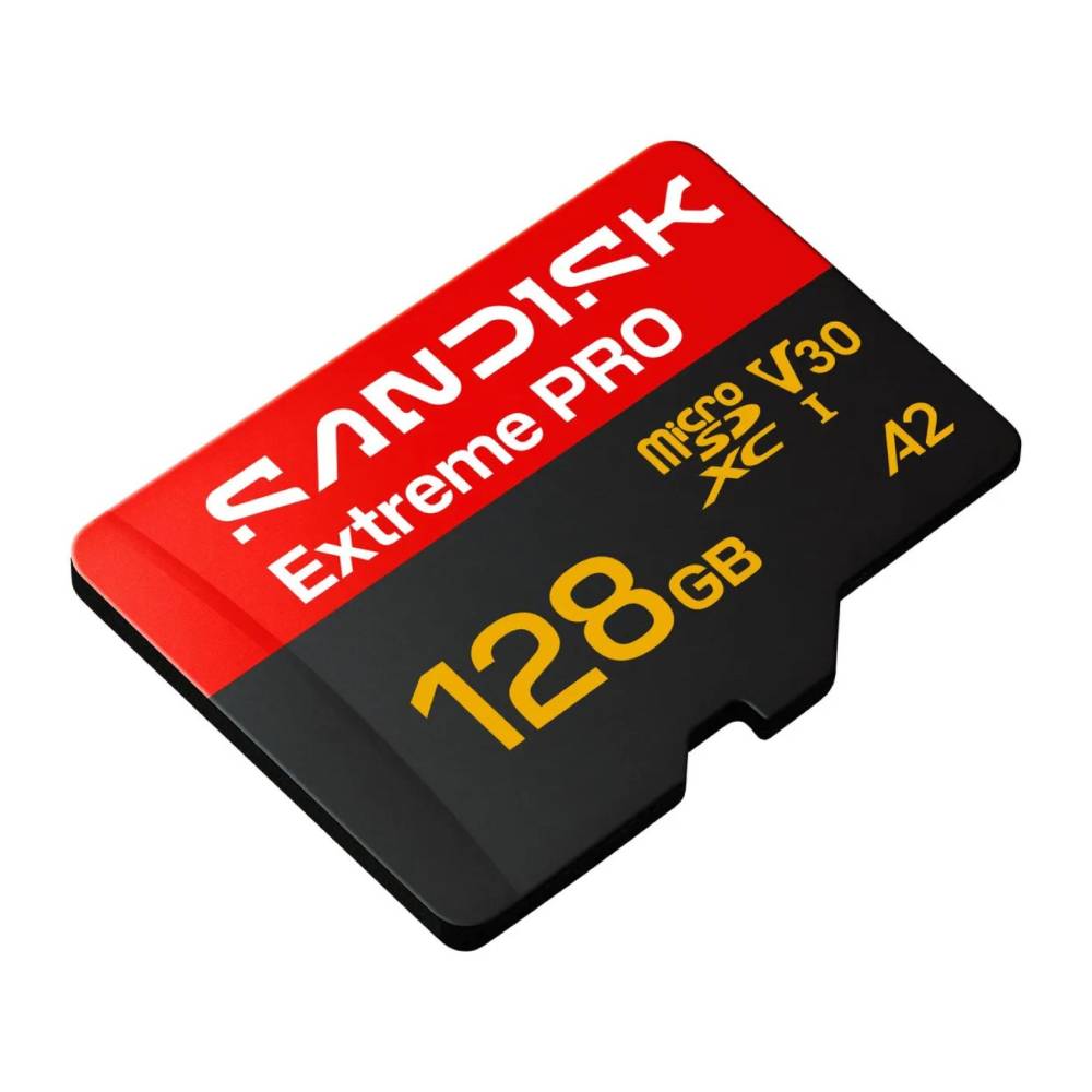 Imagen 2 del producto Memoria microSD SanDisk Extreme PRO 128GB, UHS-I, Clase 10, U3, V30, A2, hasta 250 MB/s lectura