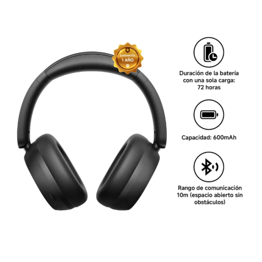 Imagen 2 del producto Audífonos Xiaomi Redmi Headphones Neo on ear bluetooth 5.4, ANC de 42 dB, hasta 72 horas, negro obsidiana