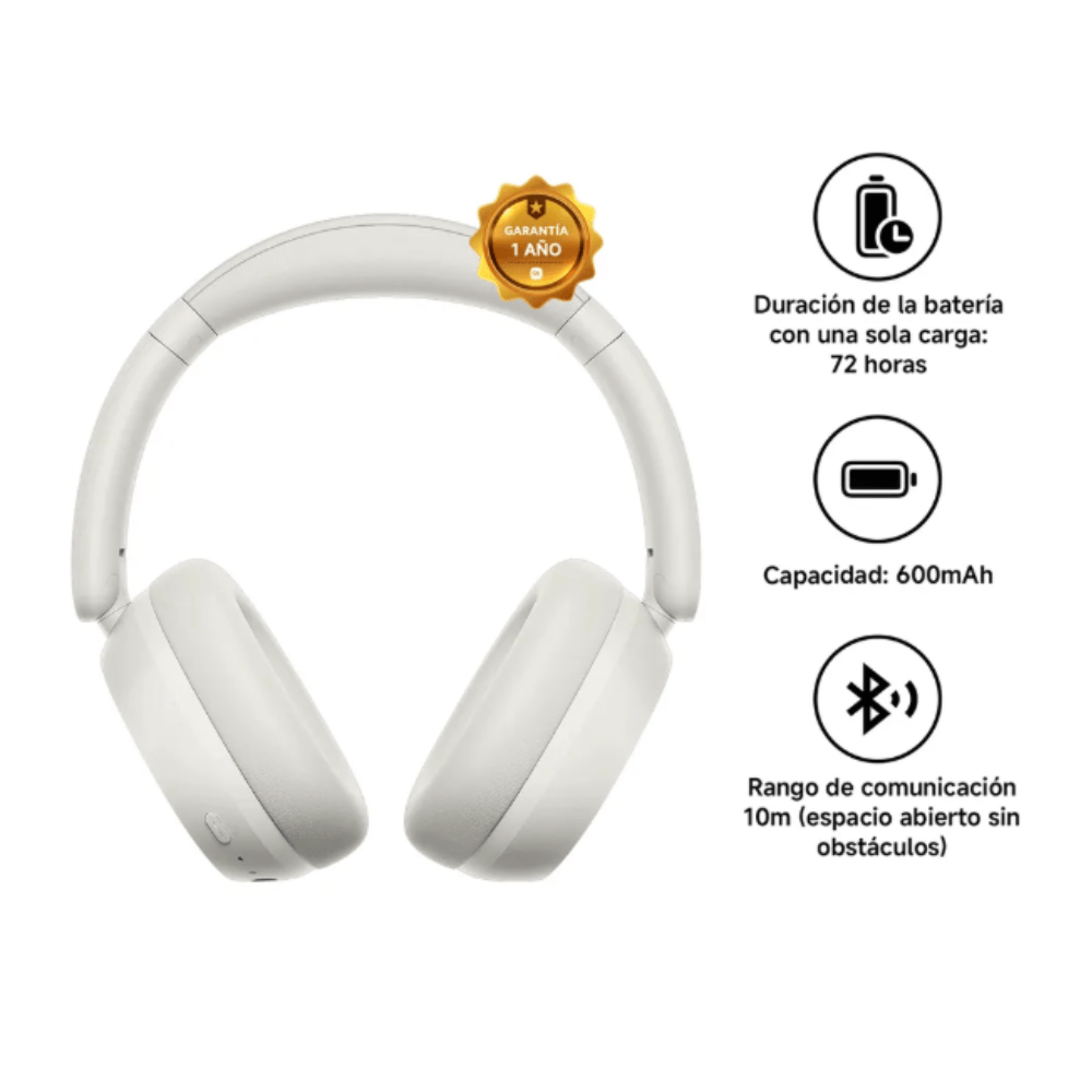 Imagen 2 del producto Audífonos Xiaomi Redmi Headphones Neo on ear bluetooth 5.4, ANC de 42 dB, hasta 72 horas, blanco arena