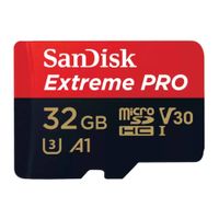 Memoria microSD SanDisk Extreme PRO 32GB, UHS-I, Clase 10, U3, V30, A1, hasta 100 MB/s de lectura