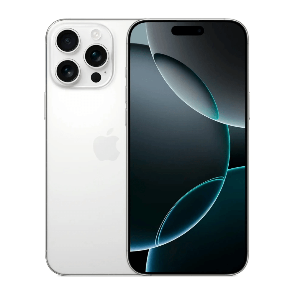 iPhone 16 Pro Max 5G, 512 GB, 8 GB RAM, cámara principal 48 MP + 48 MP + 12 MP, frontal 12 MP, pantalla OLED 6.9"", white titanium