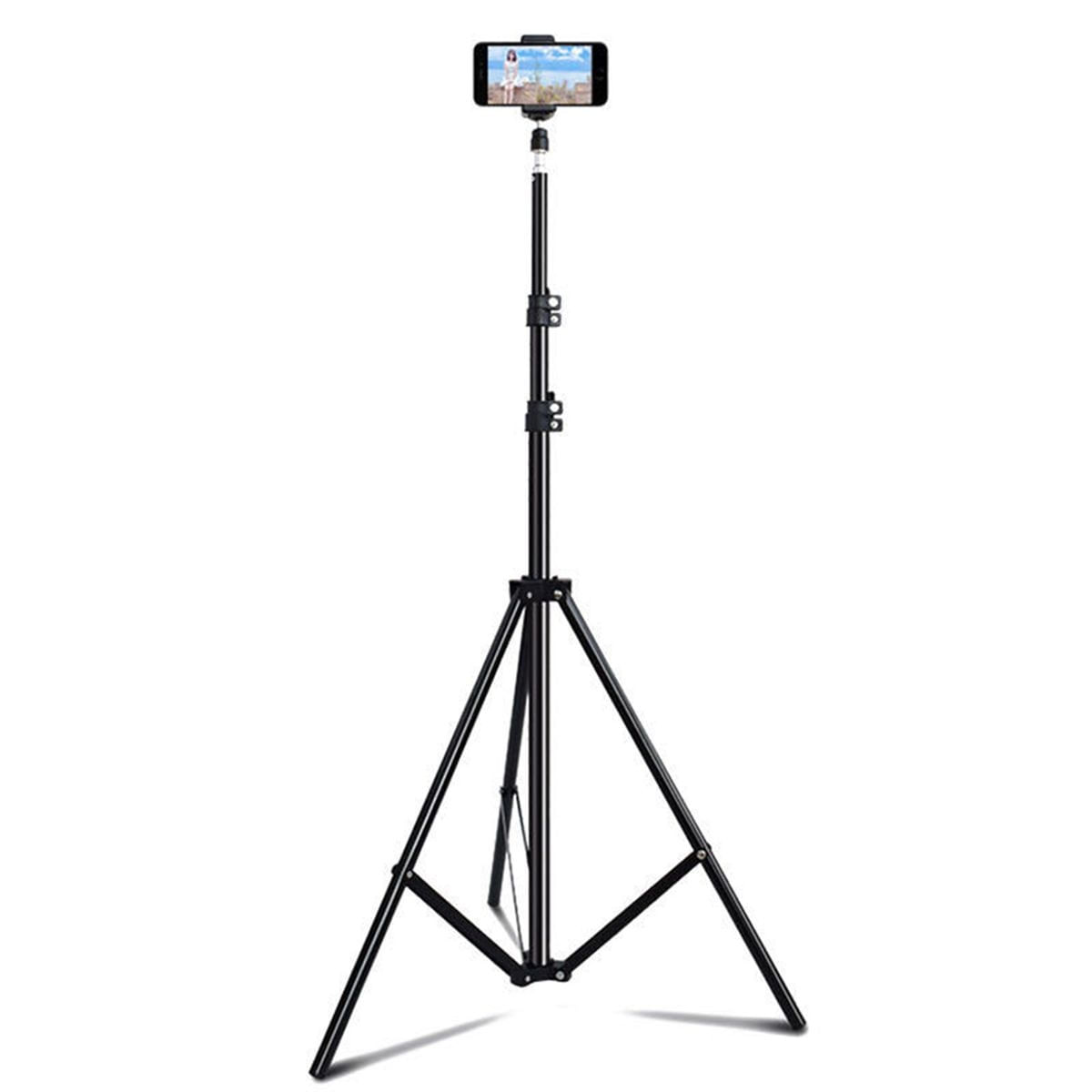 Imagen 2 del producto Combo Roadtrip: Trípode 2.1m de aluminio, altura ajustable, soporte sólido + Aro de luz 14"", múltiple color de temperatura