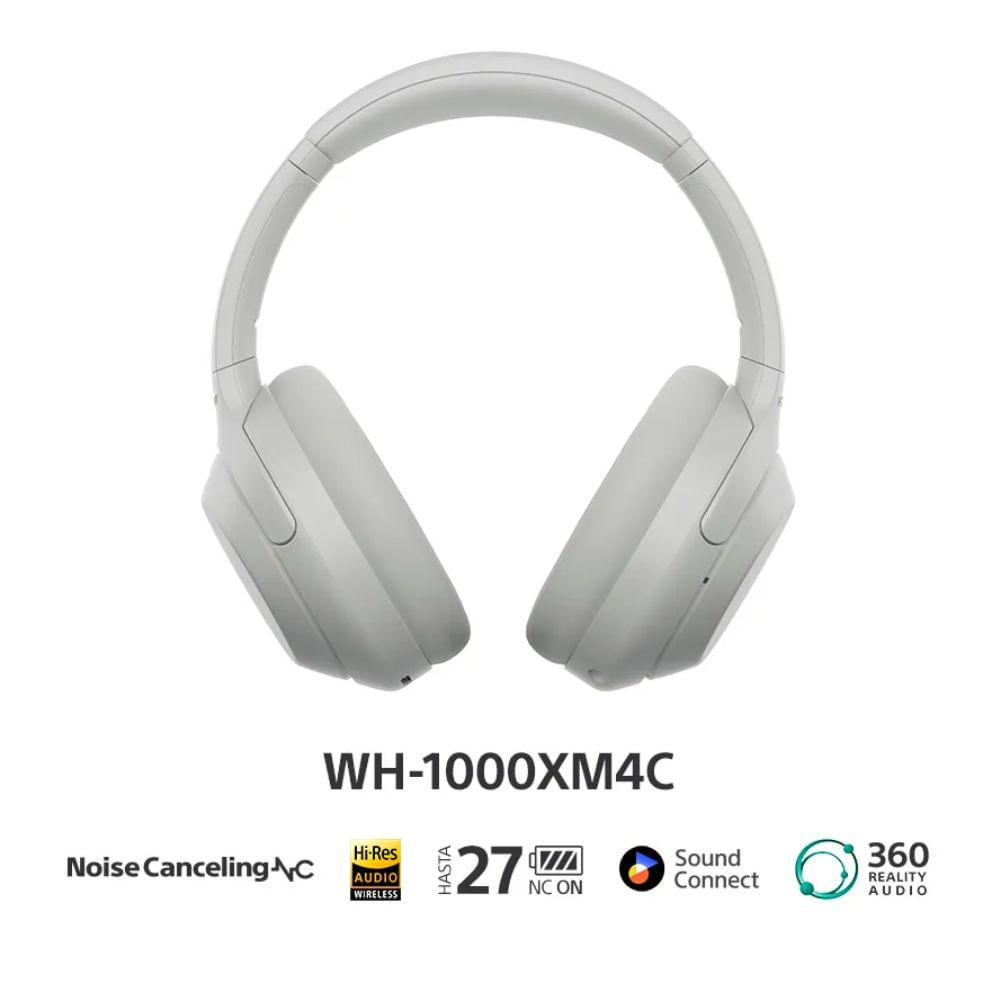 Imagen 2 del producto Audífonos Sony WH-1000XM4C over ear bluetooth 6.0, noise cancelling, LDAC, hasta 27 horas, gris plata