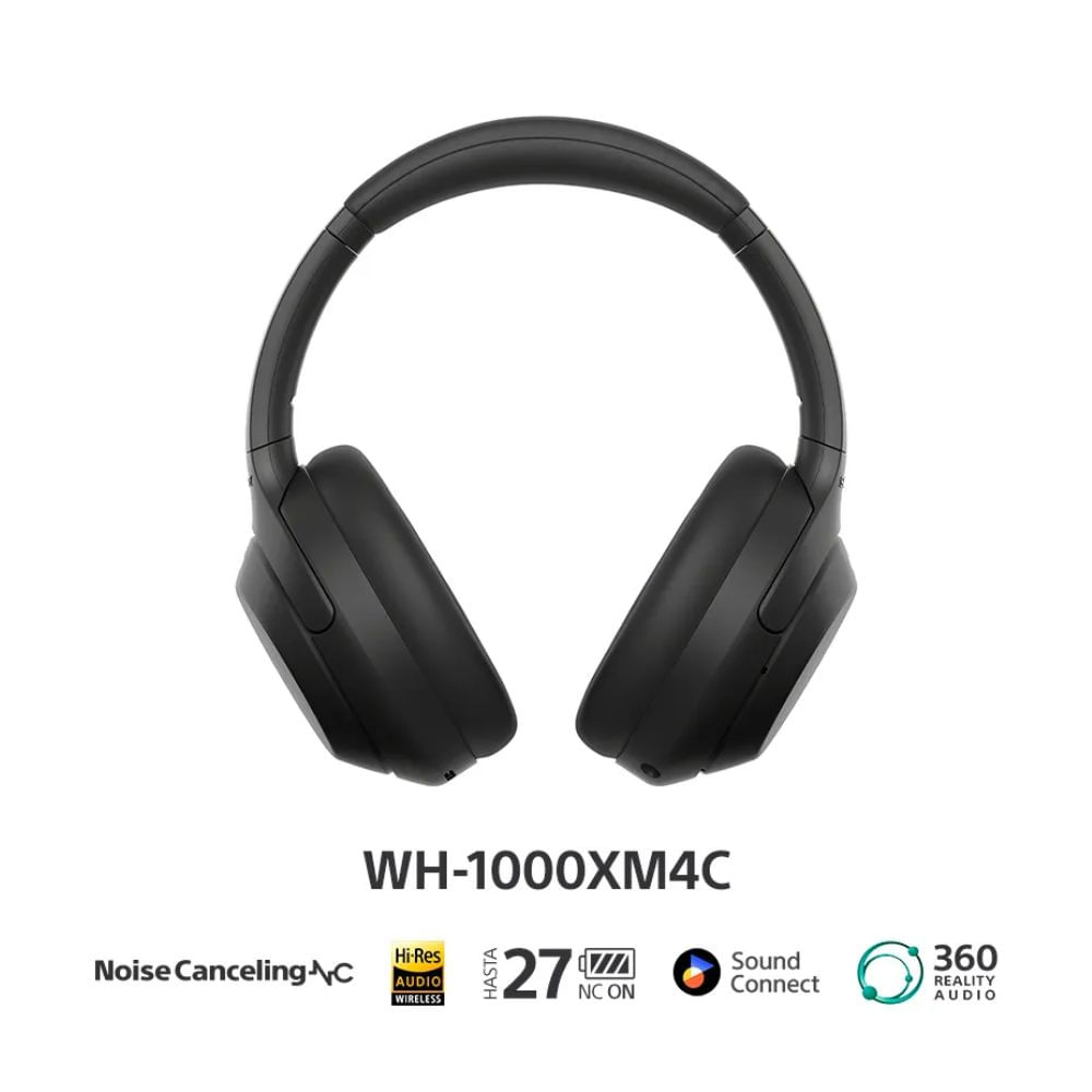 Imagen 2 del producto Audífonos Sony WH-1000XM4C over ear bluetooth 6.0, noise cancelling, LDAC, hasta 27 horas, negro