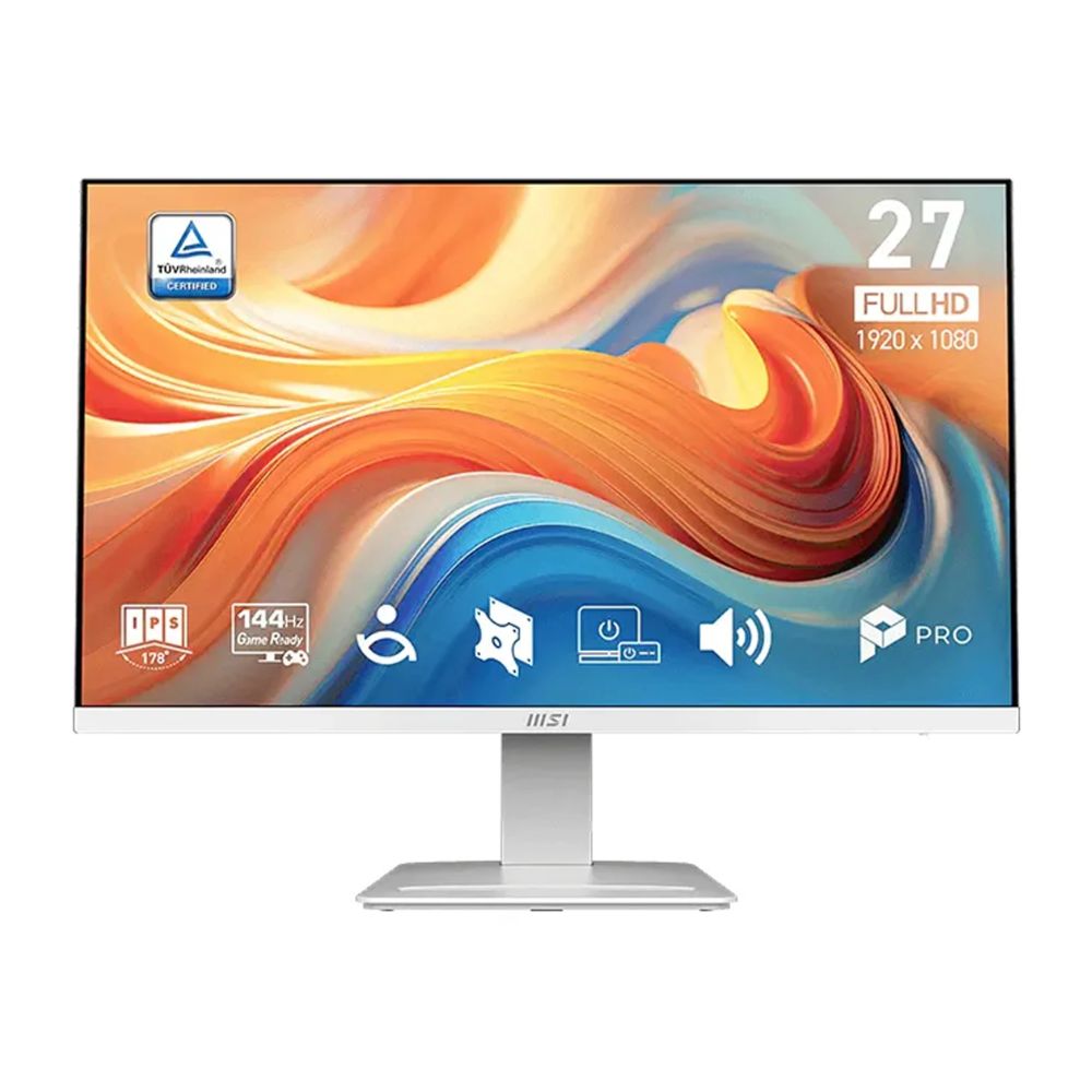 Monitor plano MSI Pro MP273W E14A 27"", IPS, Full HD, 144 Hz, 1 ms MPRT, HDMI 2.0 y DisplayPort 1.2a, blanco
