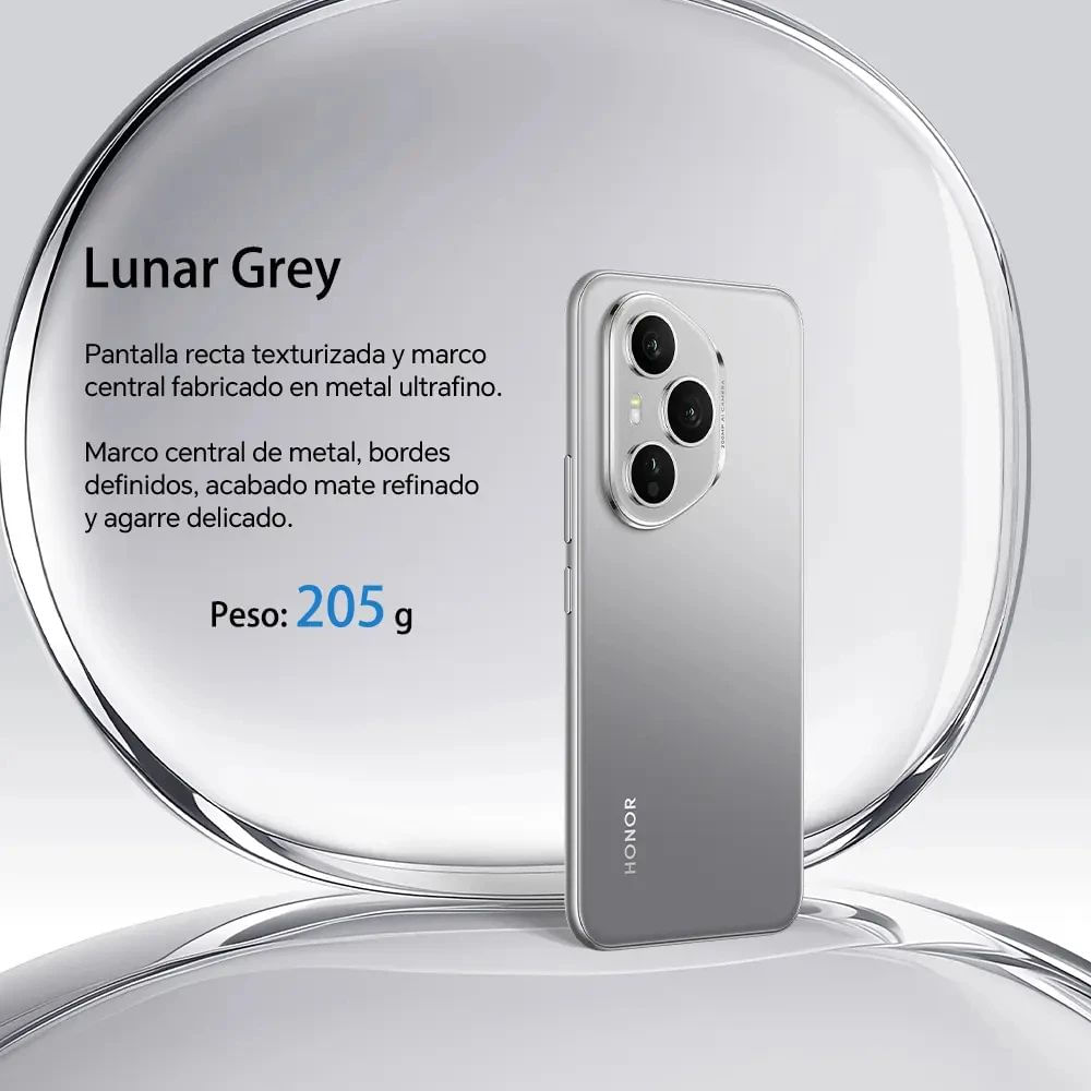 Imagen 2 del producto Celular Honor 400 Pro 5G, 512GB, 12GB RAM, cámara de 200MP, lunar grey