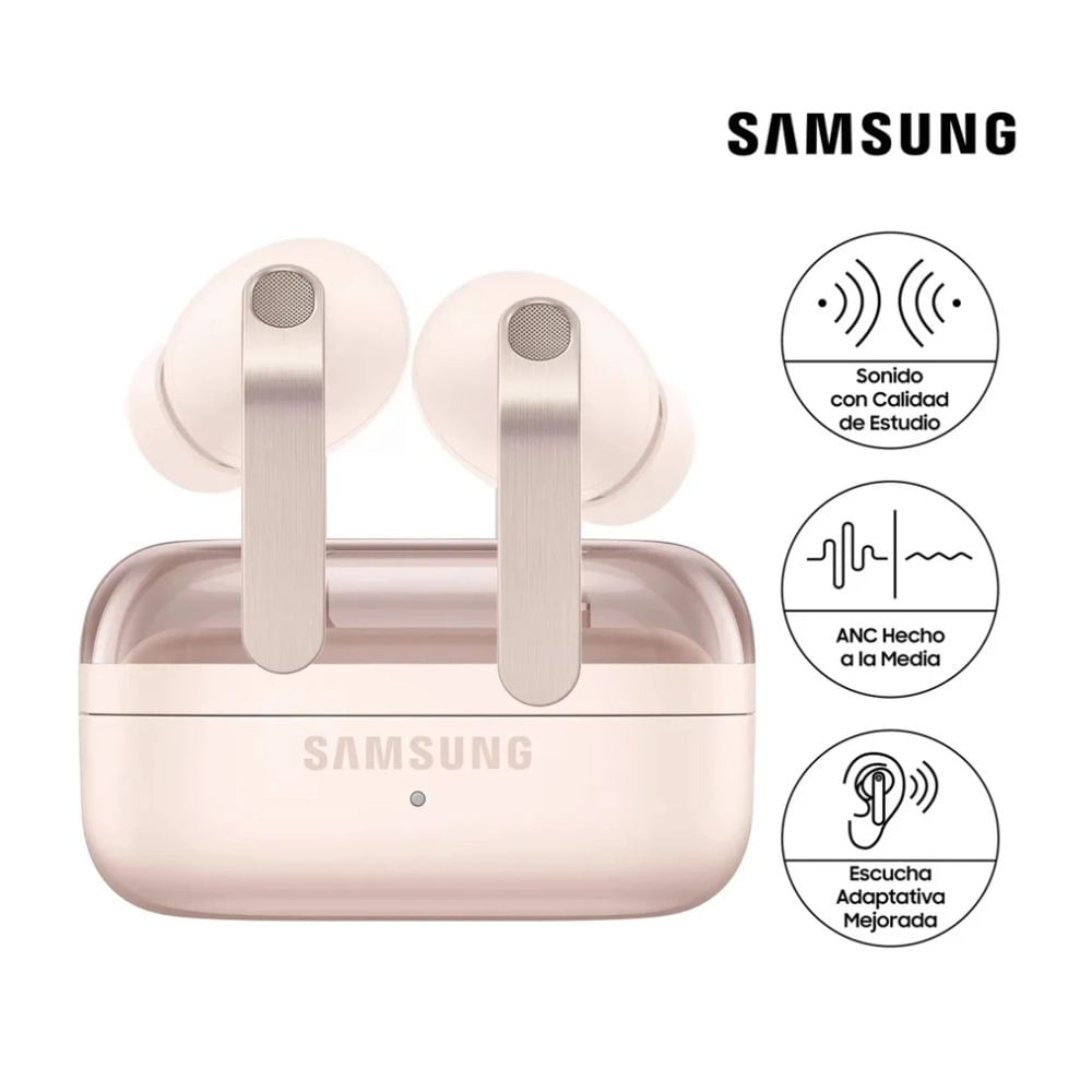 Imagen 2 del producto Audífonos Samsung Galaxy Buds4 Pro in ear TWS, Bluetooth 6.1, cancelación de ruido ANC, pink gold