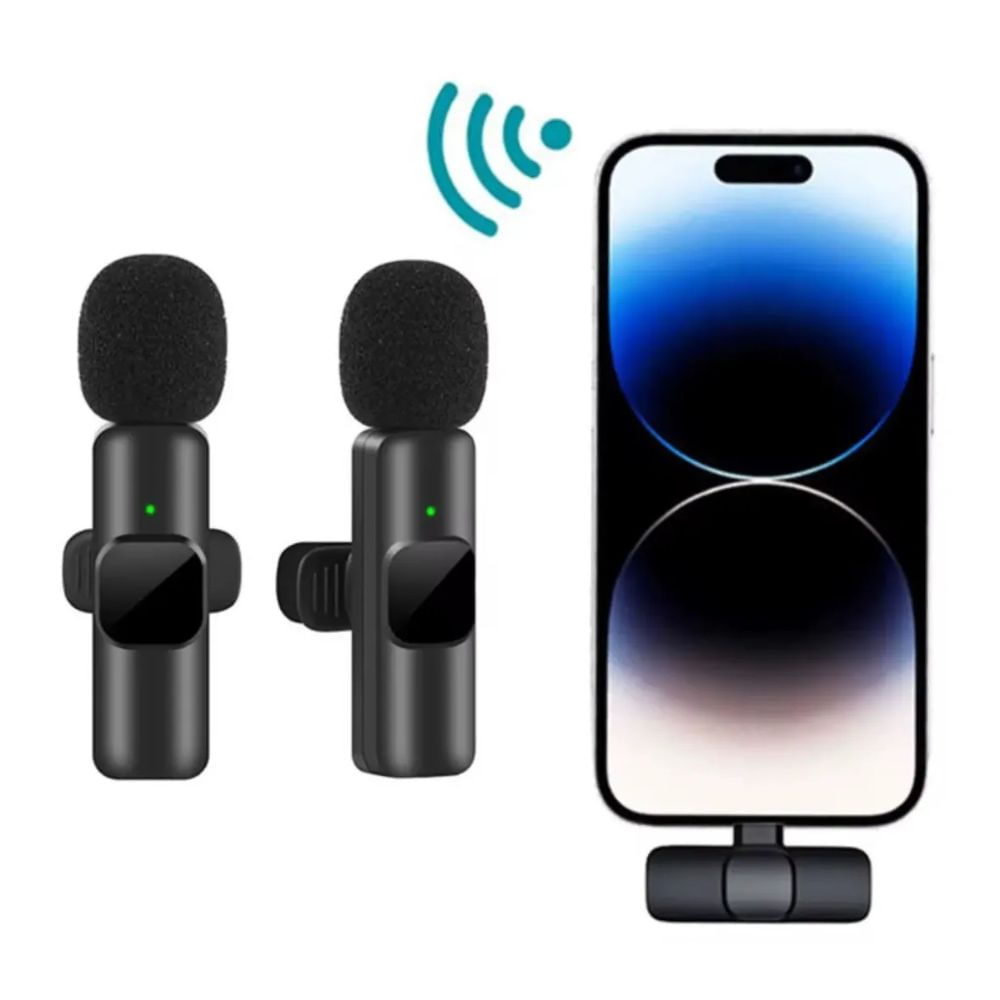 Imagen 2 del producto Micrófonos inalámbricos Ottoware de solapa, kit de 2 transmisores, receptor USB Tipo-C, reducción de ruido, negro
