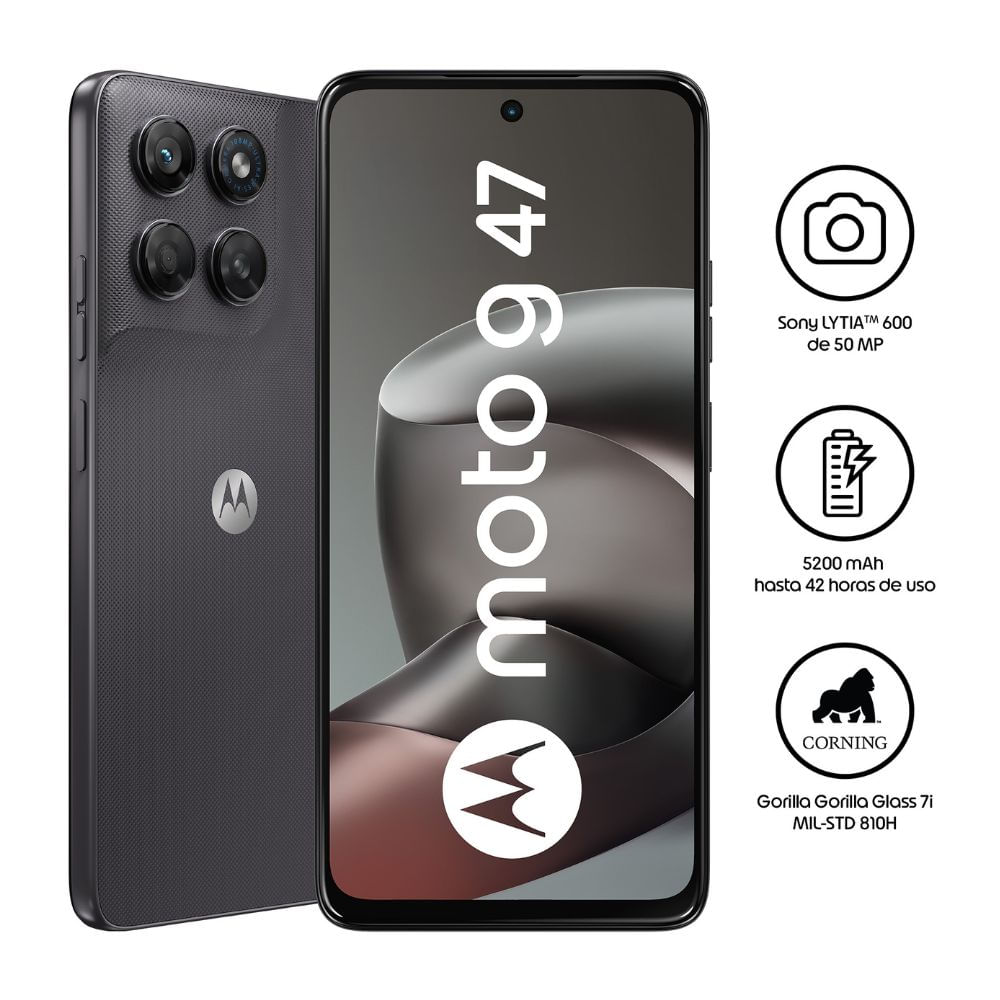 Imagen 2 del producto Celular Motorola G47 5G, 128GB, 4GB RAM, cámara 50MP, gris